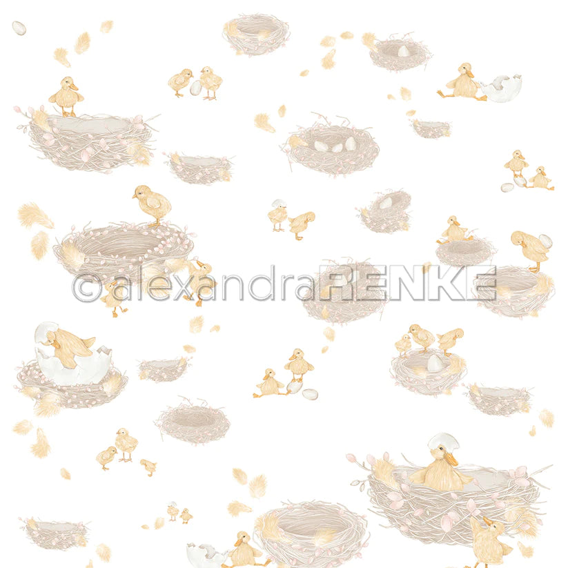Alexandra Renke - Design paper 12x12" - Chicks and nests
