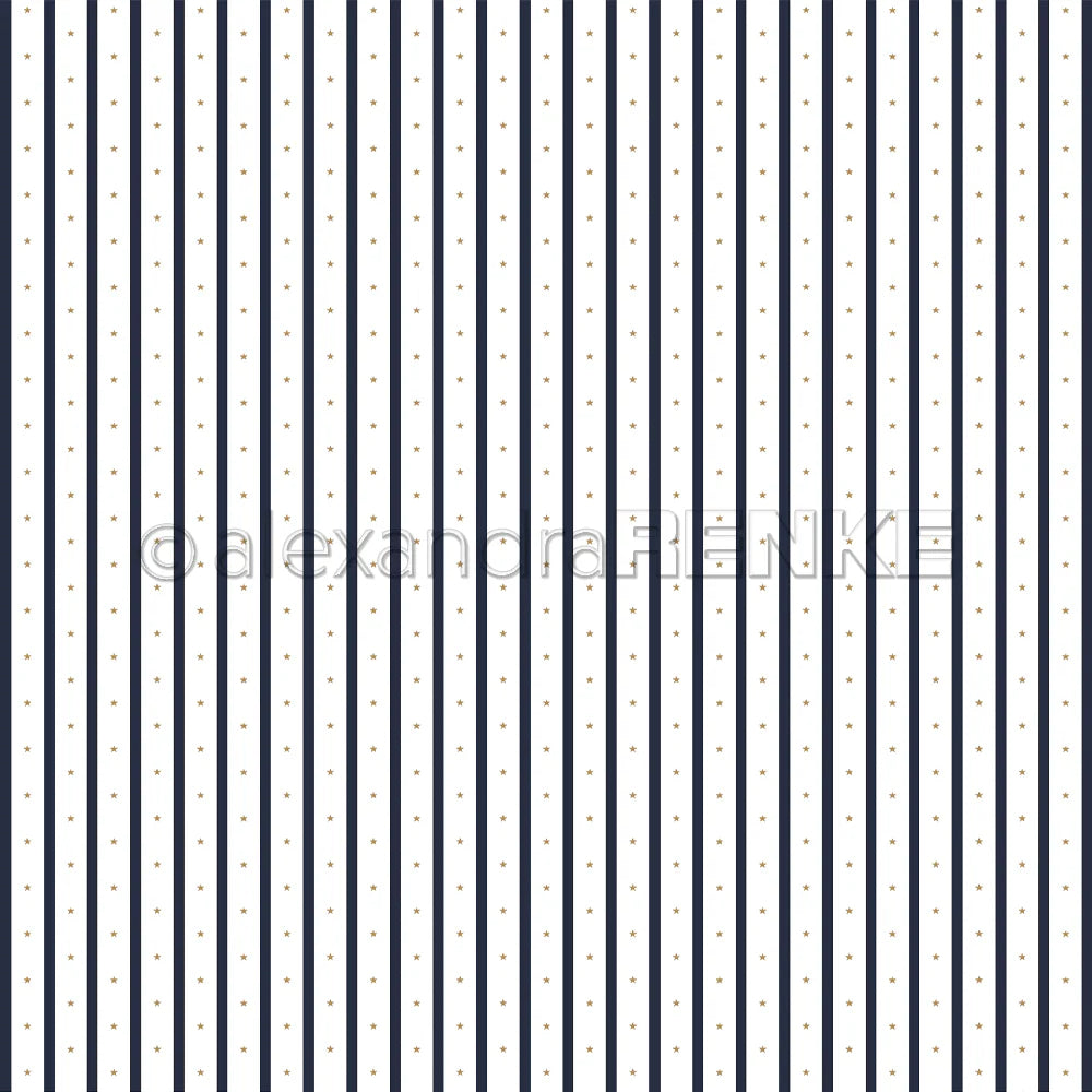 Alexandra Renke - Paper - Stjernestriper Fløyelssvart 12 x 12"