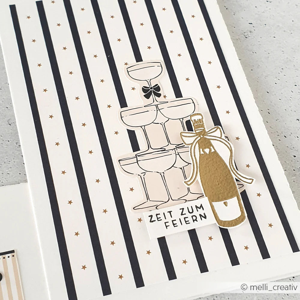 Alexandra Renke - Paper - Stjernestriper Fløyelssvart 12 x 12"