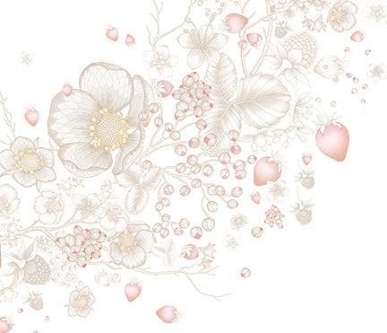 Alexandra Renke - Strawberry Blossom Wreath - Paper -  12x12"