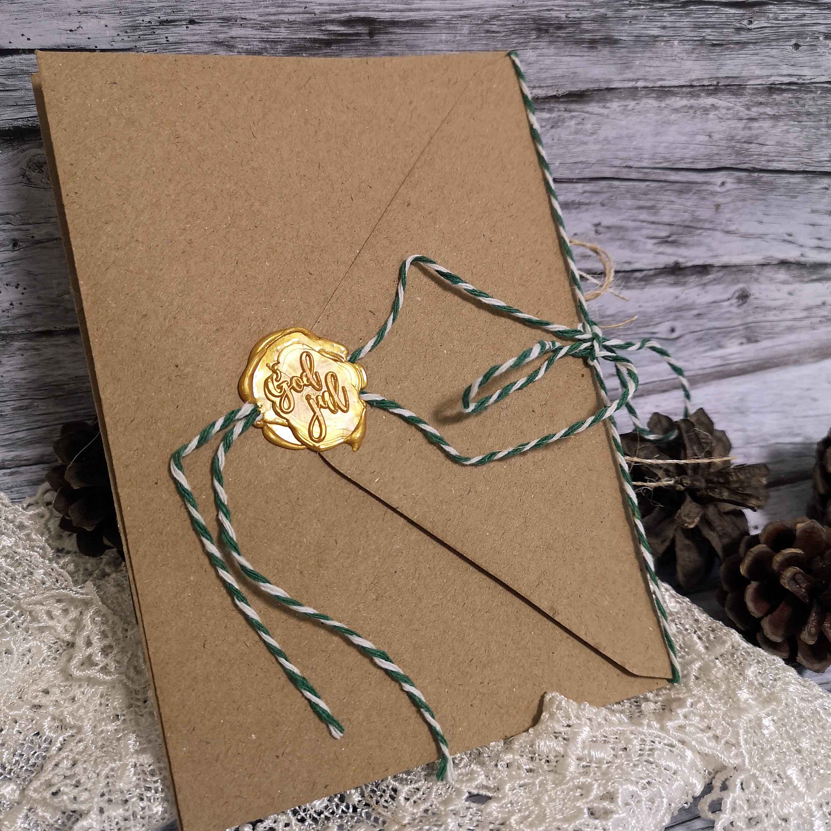 Papirdesign -  Lakkstempel og håndtak, god jul