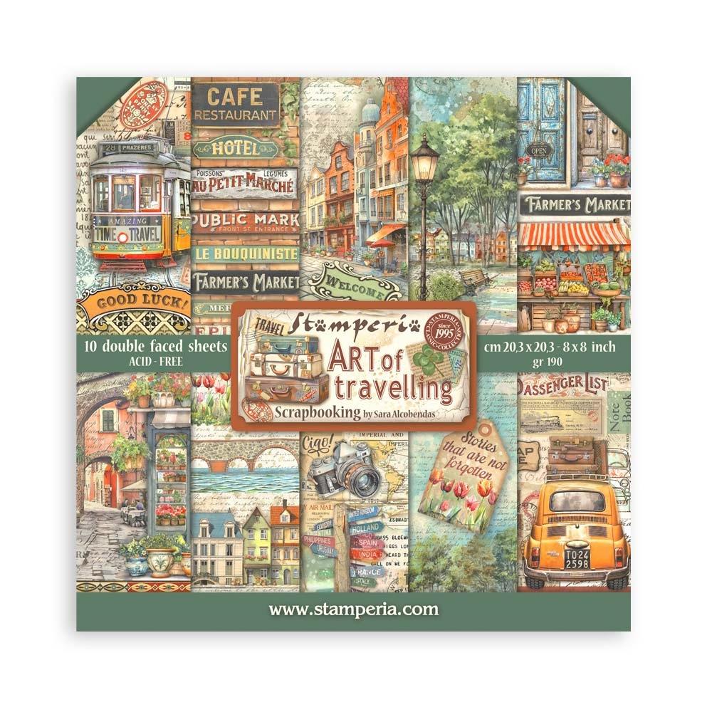 Stamperia  - Art of travelling - Paper Pad    8 x 8" (10ark)