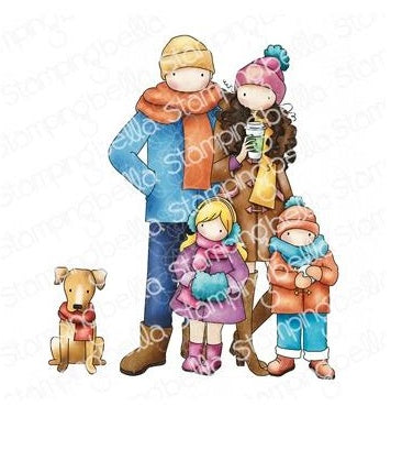 Stamping Bella - Cling Mounted Stamp - Uptown Winter Family & Dog