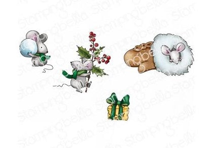 Stamping Bella - Cling Mounted Stamp - Winter Woodland Mice