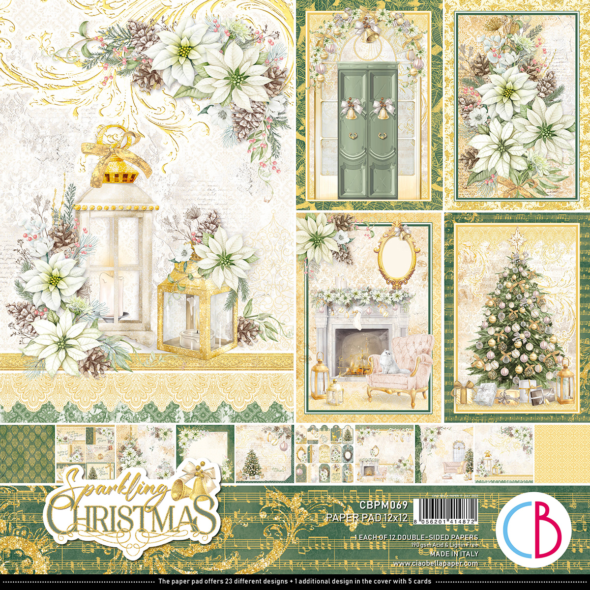 Ciao Bella - Sparkling Christmas - Paper Pack (12 ark) 12 x 12"