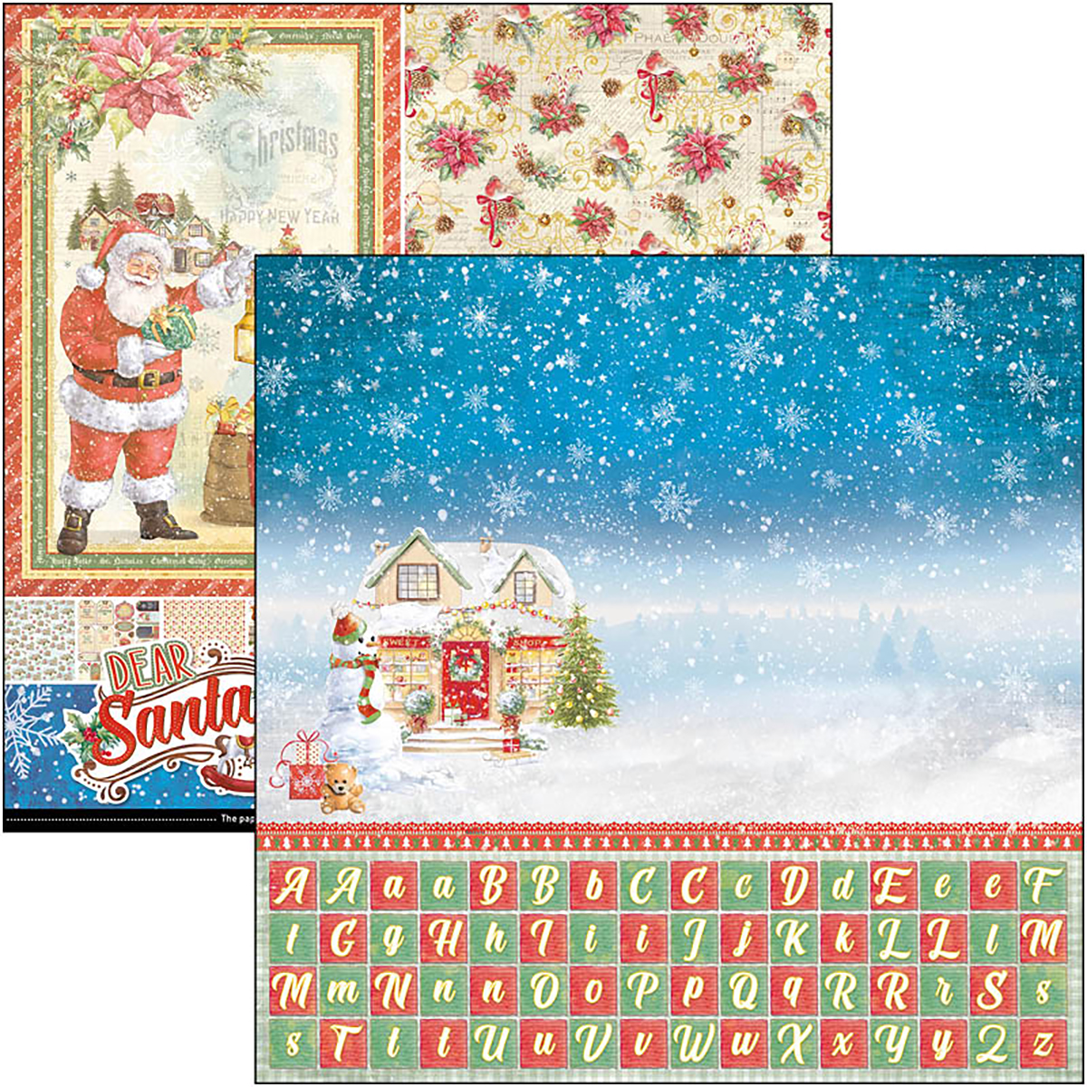 Ciao Bella - Dear Santa - Paper Pack  (8 ark)  12 x 12"