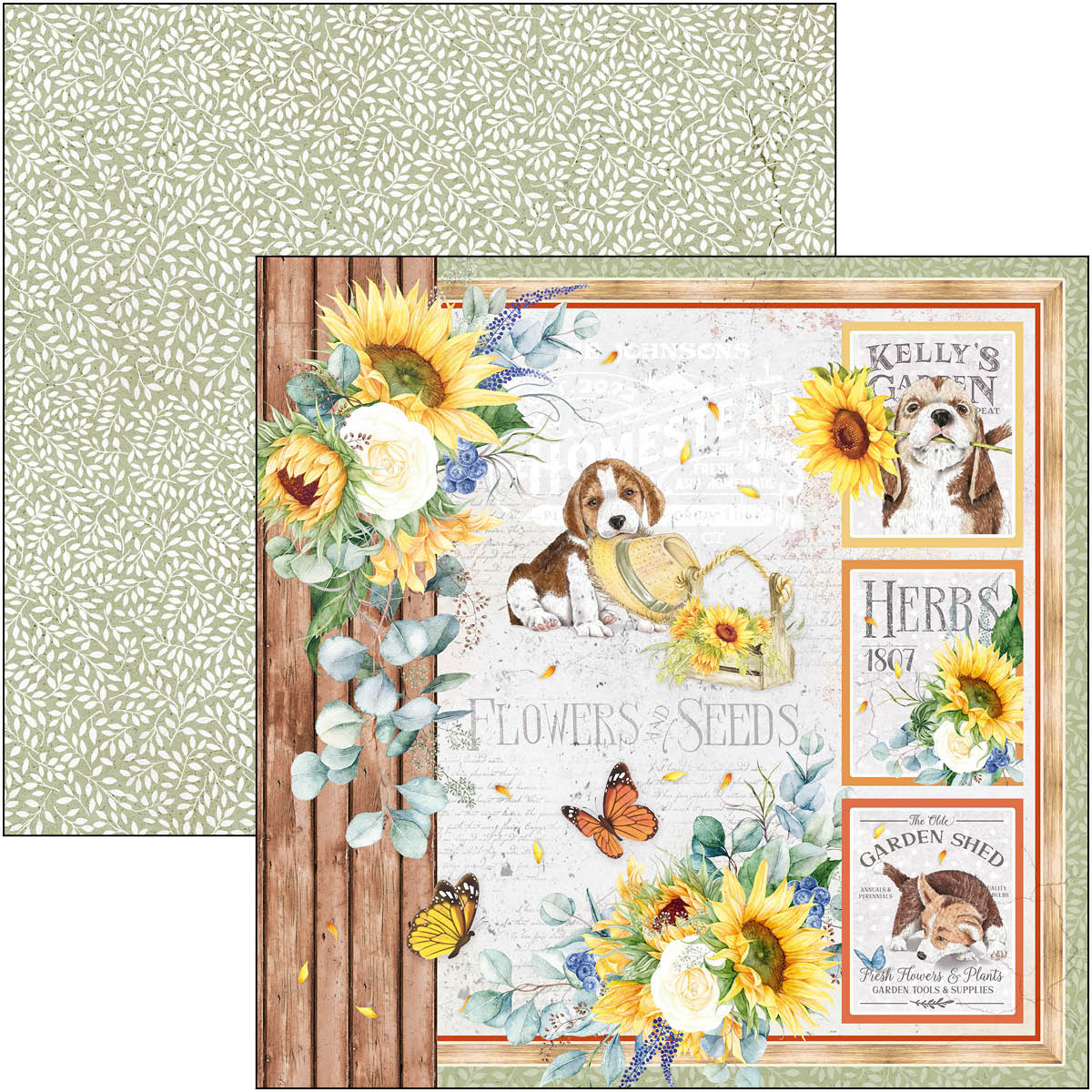 Ciao Bella - Farmhouse Garden - Paper Pack (12 ark) 12 x 12"