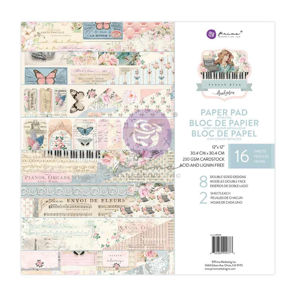 Prima - French Blue - Paper Pad  - 12 x 12"