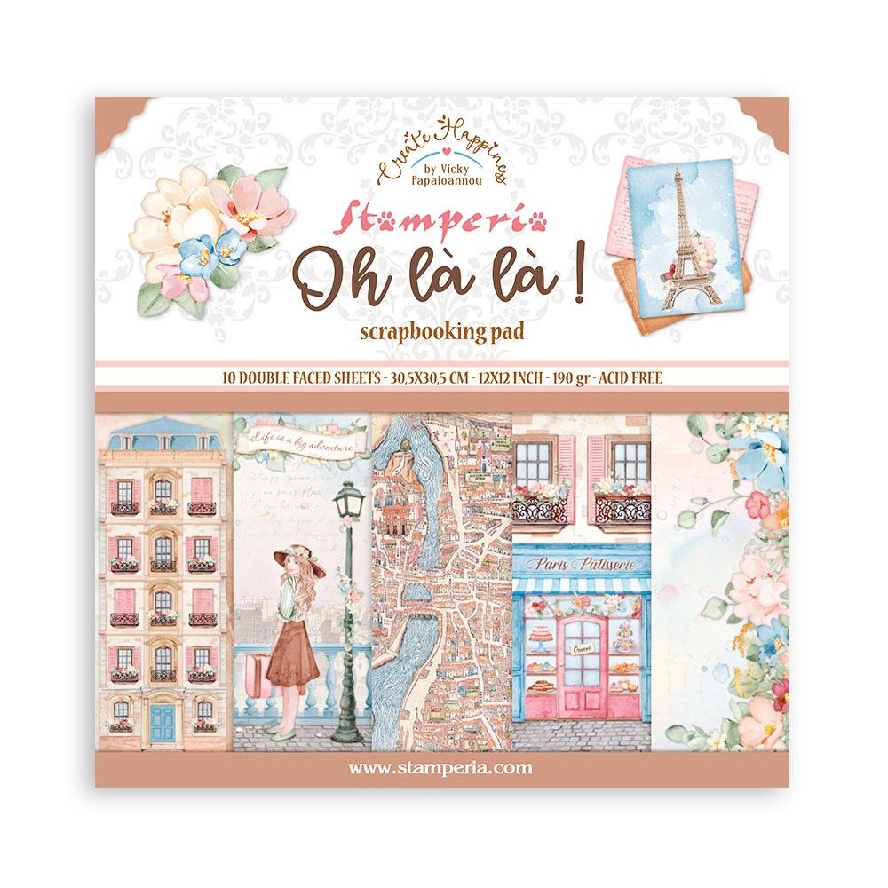 Stamperia  - Oh la la - Paper Pad  10 pk - 12 x 12"