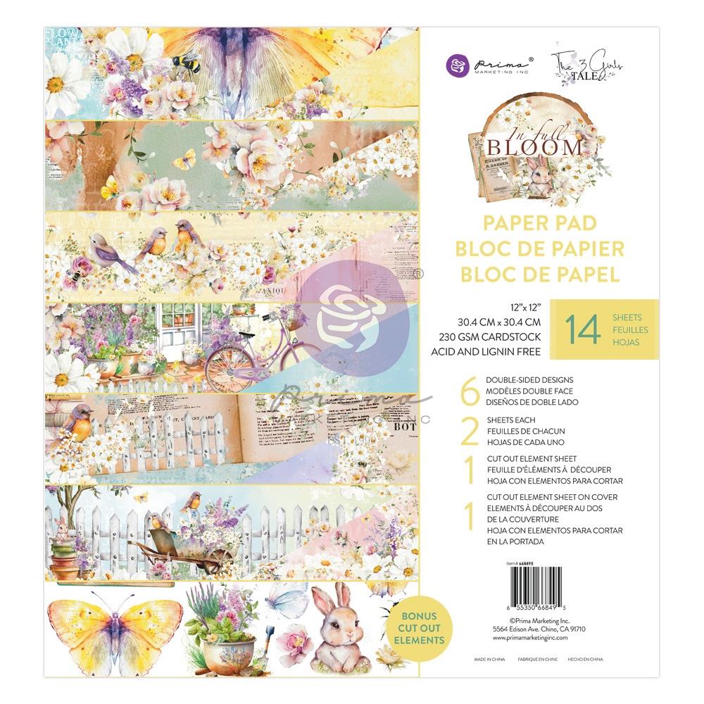 Prima - In Full Bloom - Paper Pad  12 x 12"