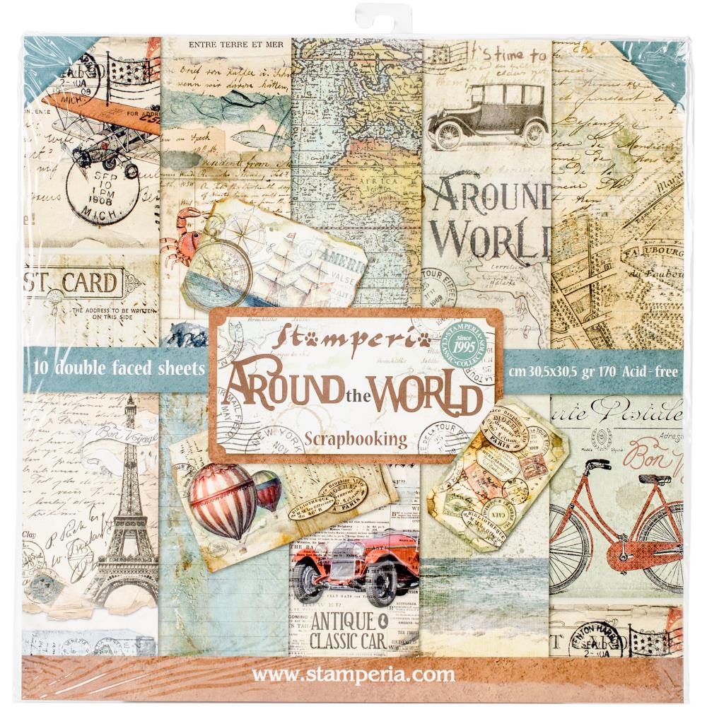 Stamperia - Around the world - Paper Pad - 12 x 12"