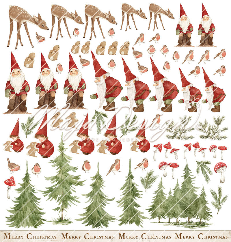 Maja Design - Woodland Christmas - Collection Pack m/monochrome ark - 12 x 12"