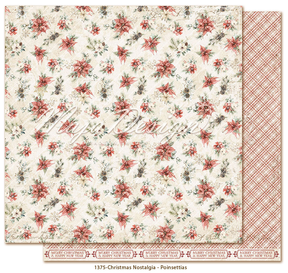 Maja Design - Christmas Nostalgia - Poinsettias -  12 x 12"