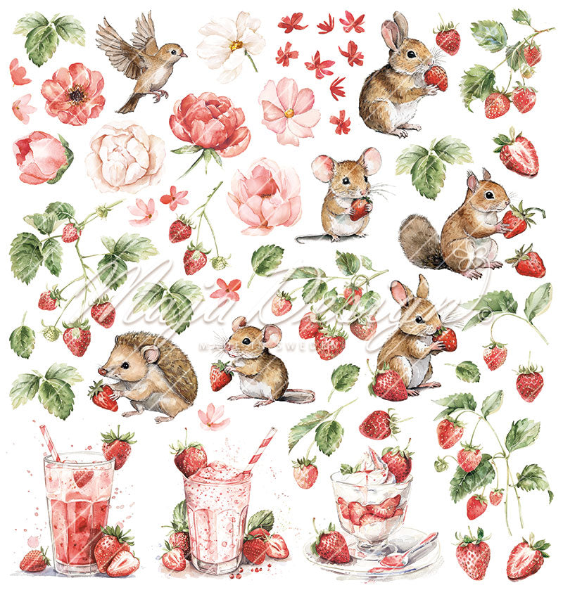 Maja Design - Strawberry thief - Collection Pack m/monochrome ark - 12 x 12"