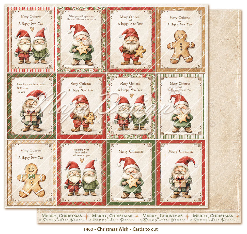 Maja Design - Christmas Wish - Cards to cut -  12 x 12"