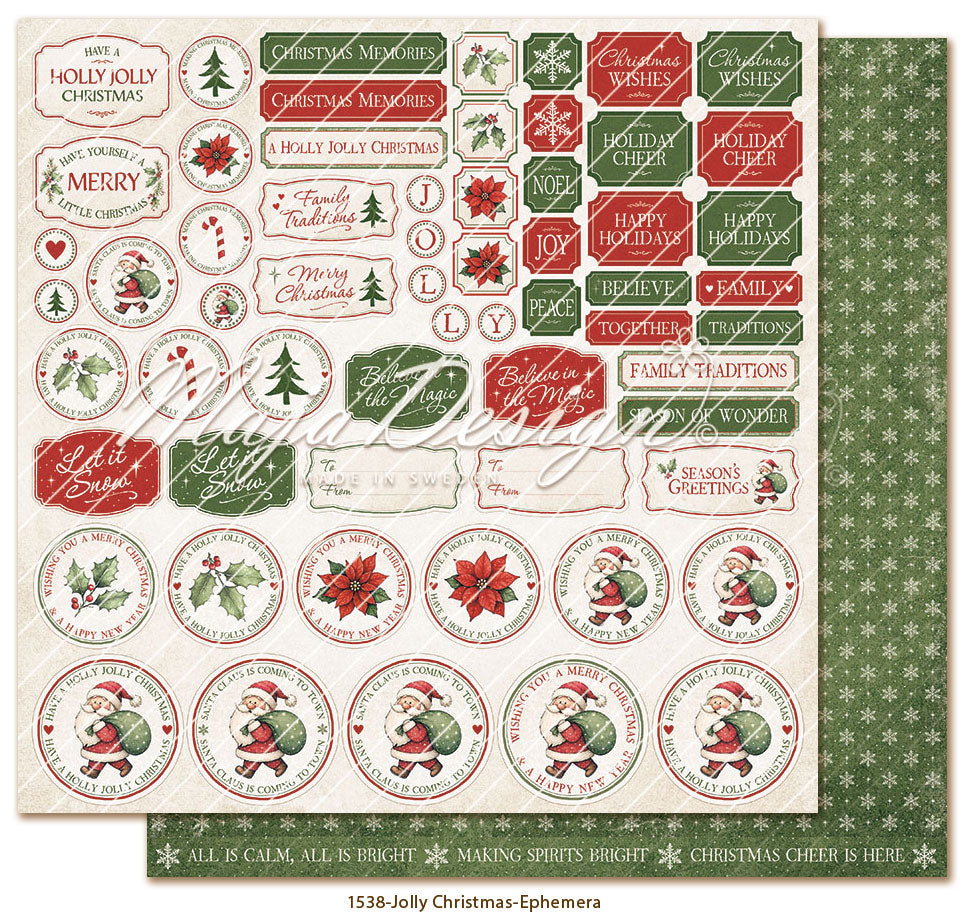 Maja Design - Jolly Christmas- Collection Pack m/monochrome ark - 12 x 12"