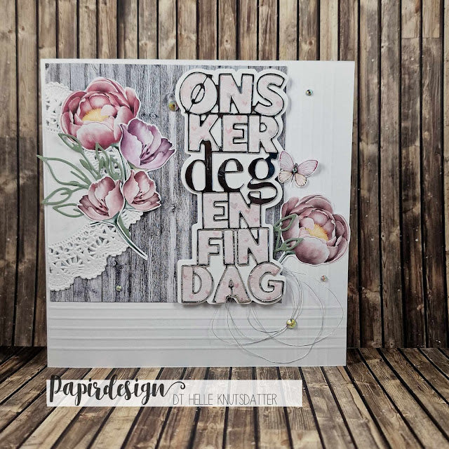 Papirdesign - Dies - Ønsker deg en fin dag (obs! Reproduksjon - tilsvarende diespakke som tildligere dies pd01081 kun noen få cm mindre)