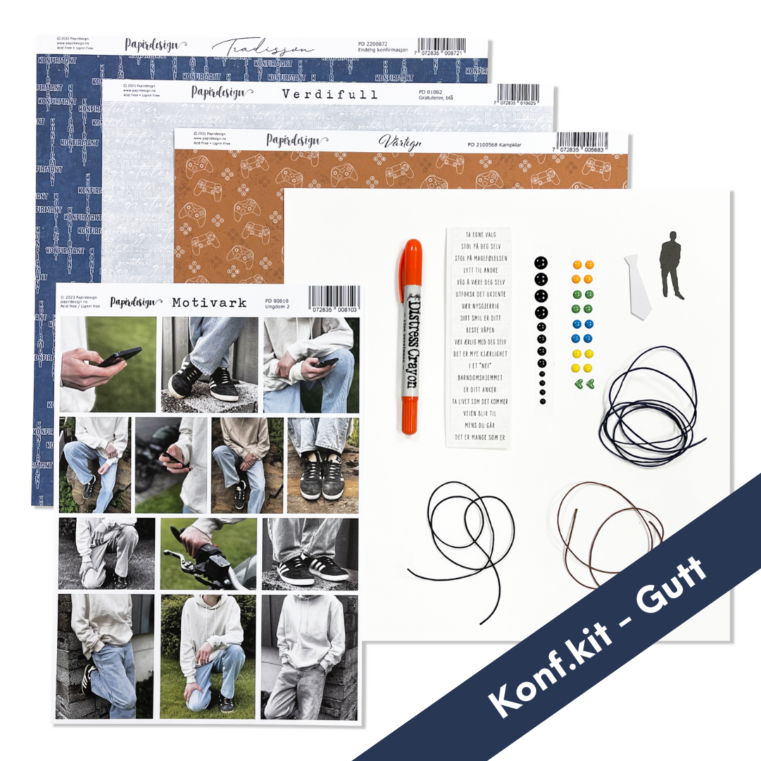 Scrap a long m/Yasmin - Konfirmant Gutt - Kit 1 - Basic Kit