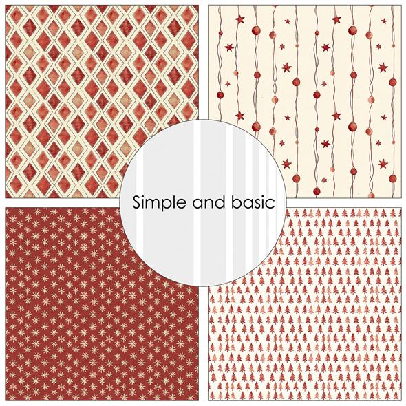 Simple and Basic Design Papers - Ready for Christmas - 12 x 12"