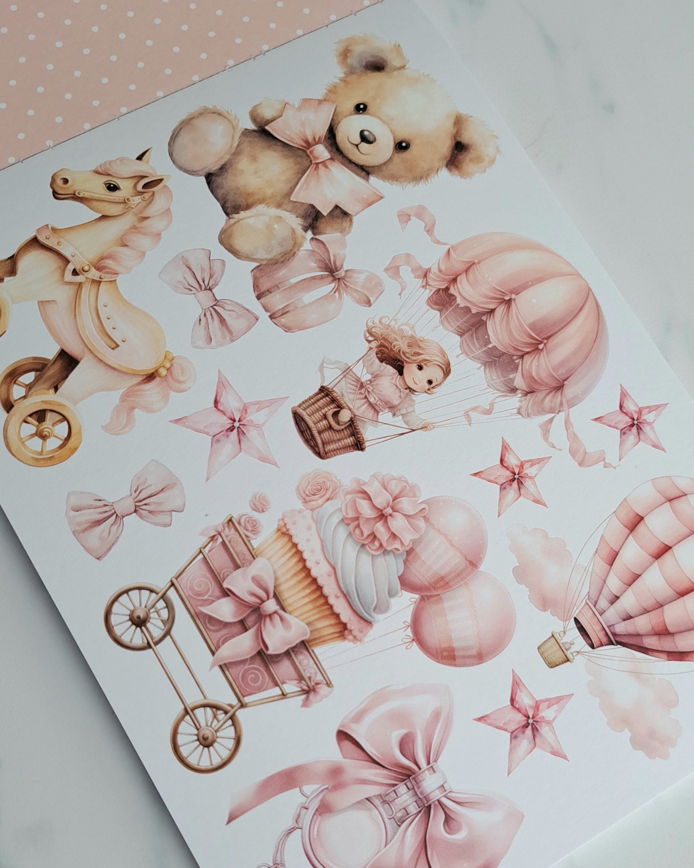 Mintay Papers -  Book Elements for cutting - Baby Girl  - 6 x 8"