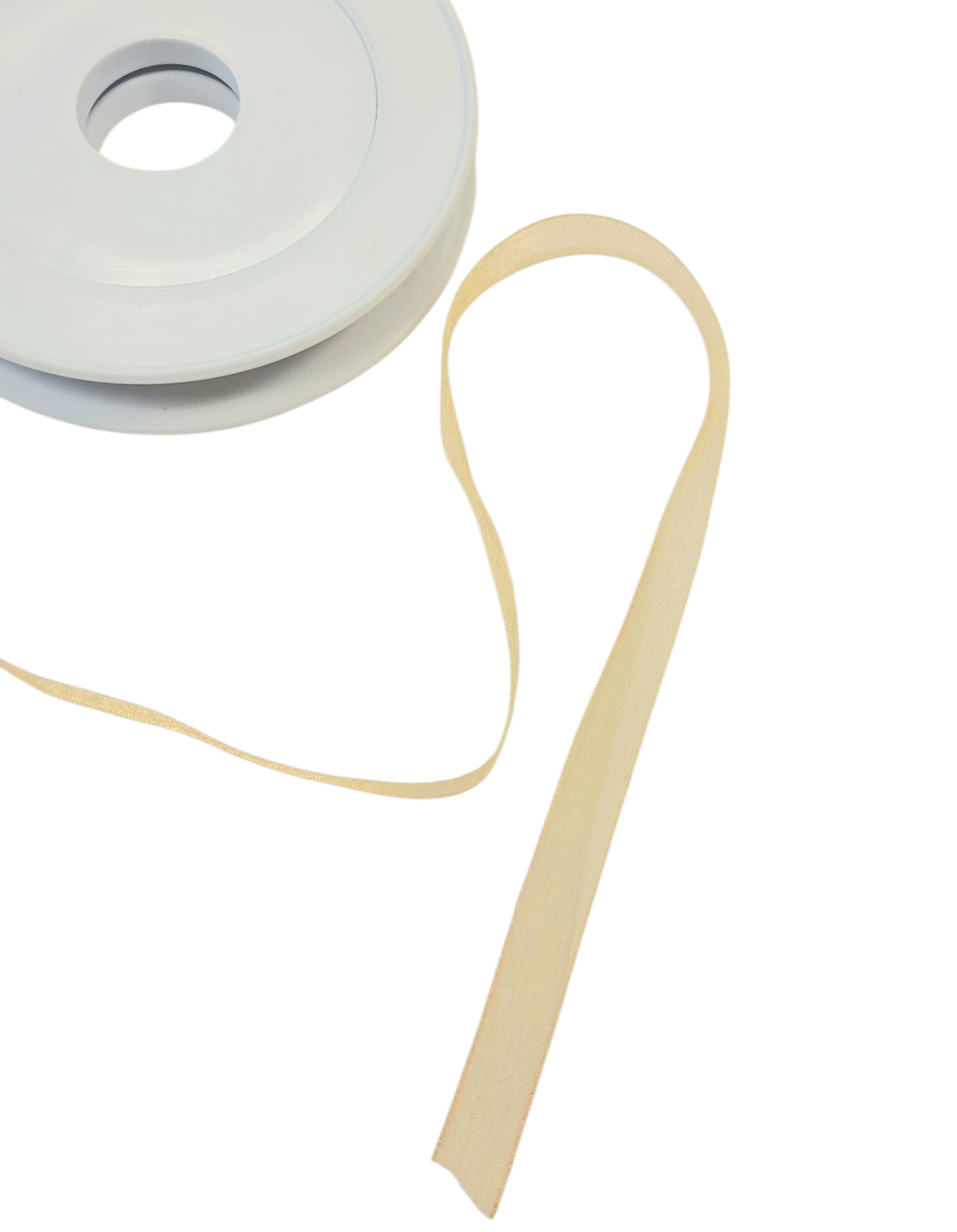 Bånd - Sheer - Organza - Gul/brun - 1 cm - METERSVIS