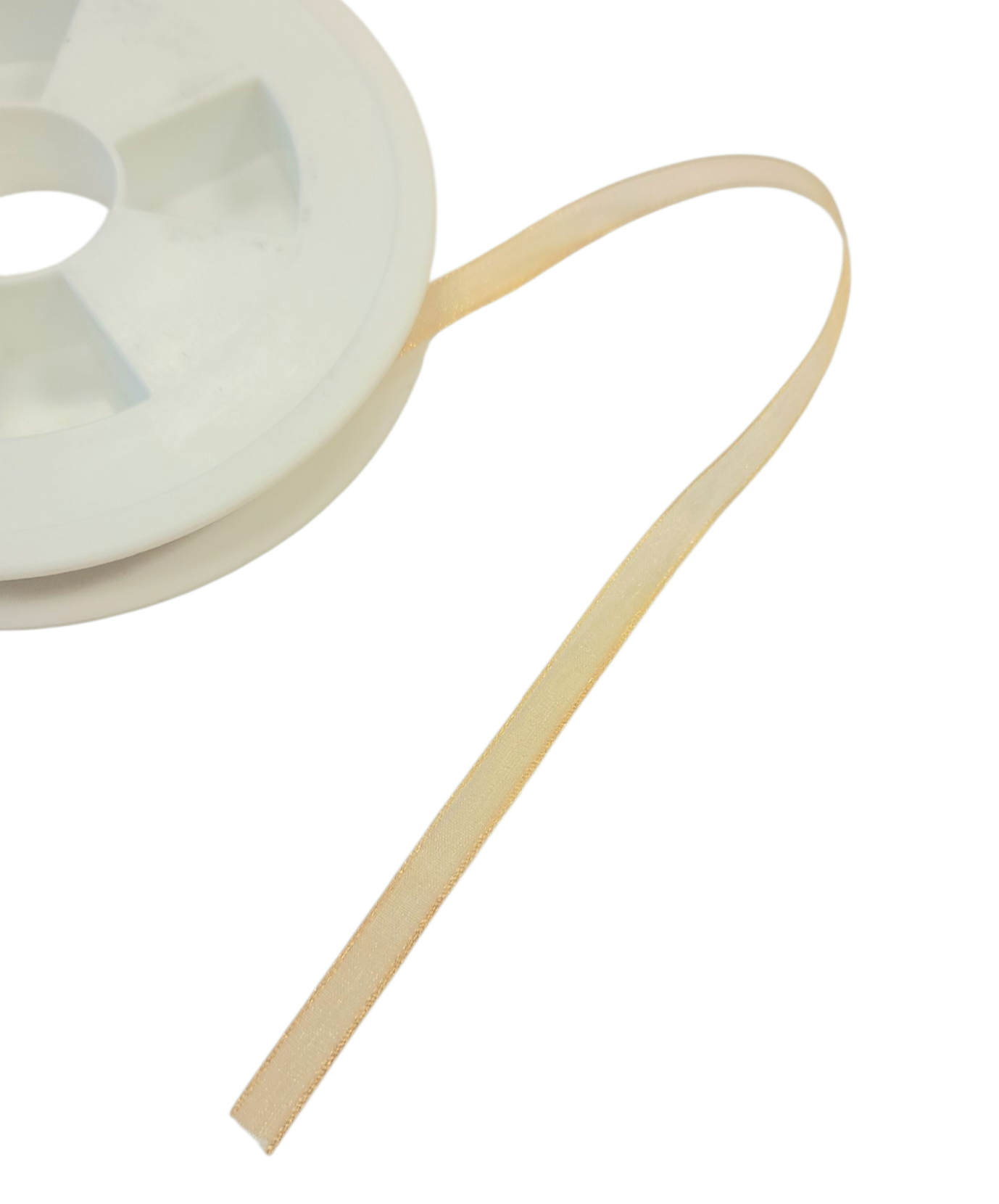 Bånd - Sheer - Organza - Gul/brun - 0,6 cm - METERSVIS