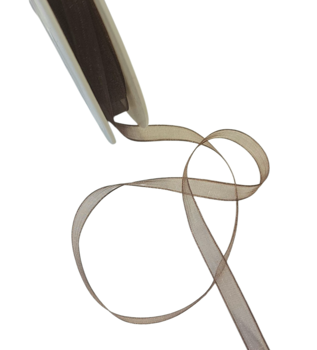 Bånd - Sheer - Organza - Brun - 0,6 cm - METERSVIS