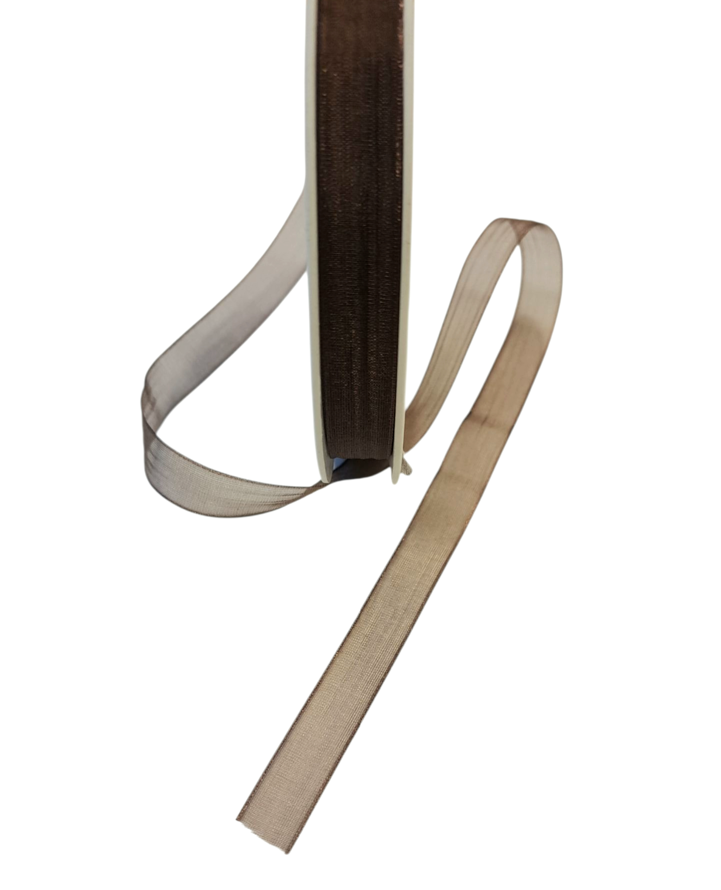 Bånd - Sheer - Organza - Brun - 1 cm - METERSVIS