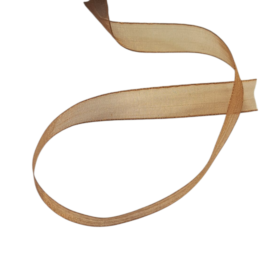 Bånd - Sheer - Organza - Gyldenbrun - 1 cm - METERSVIS