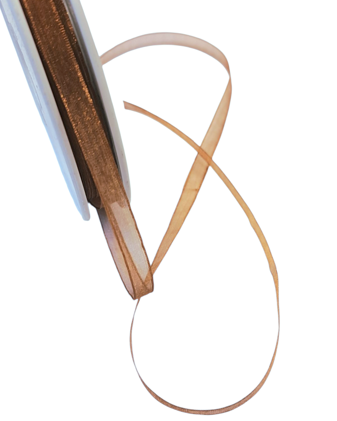 Bånd - Sheer - Organza - Gyldenbrun - 0,6 cm - METERSVIS