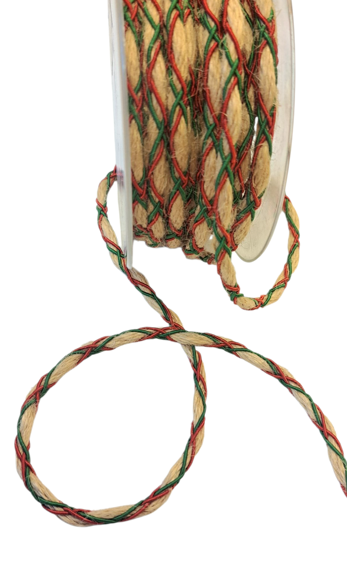 Edelweiss - Tvinnet tråd Natur med Rødt og grønt- metervis