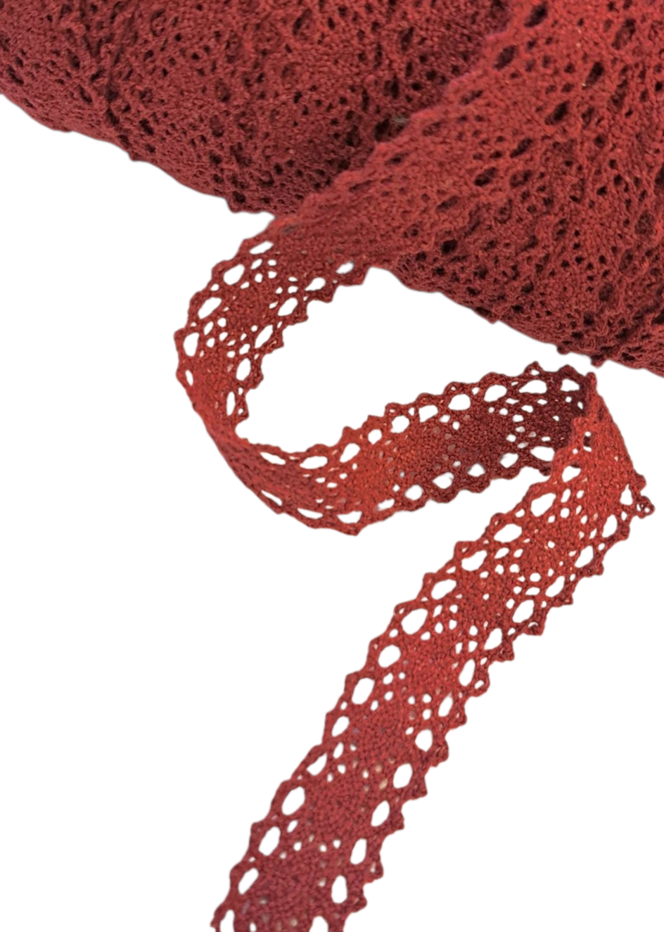 Ludvig & Co - Crochet Lace Ribbon - Wine (metervis)