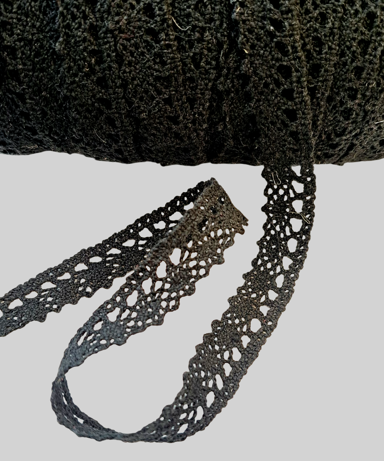 Crochet Lace Ribbon - Black (metervis)