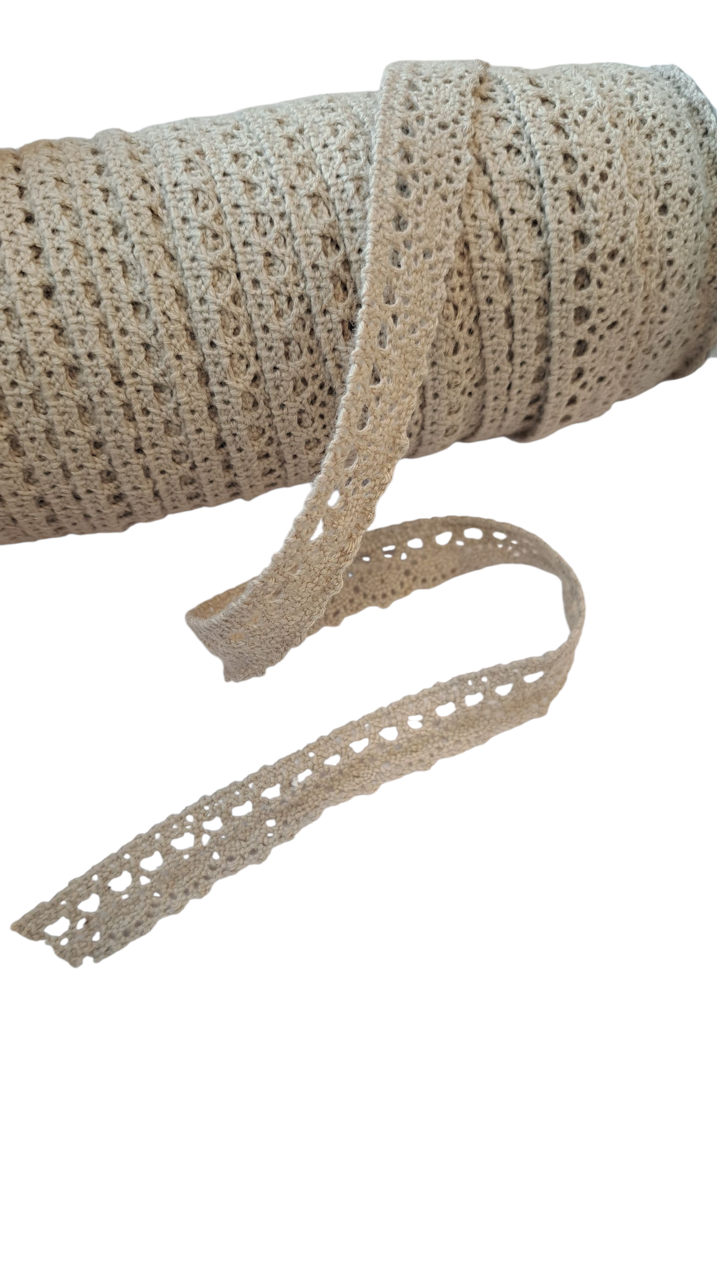 Crochet Lace Ribbon - Linen (metervis)