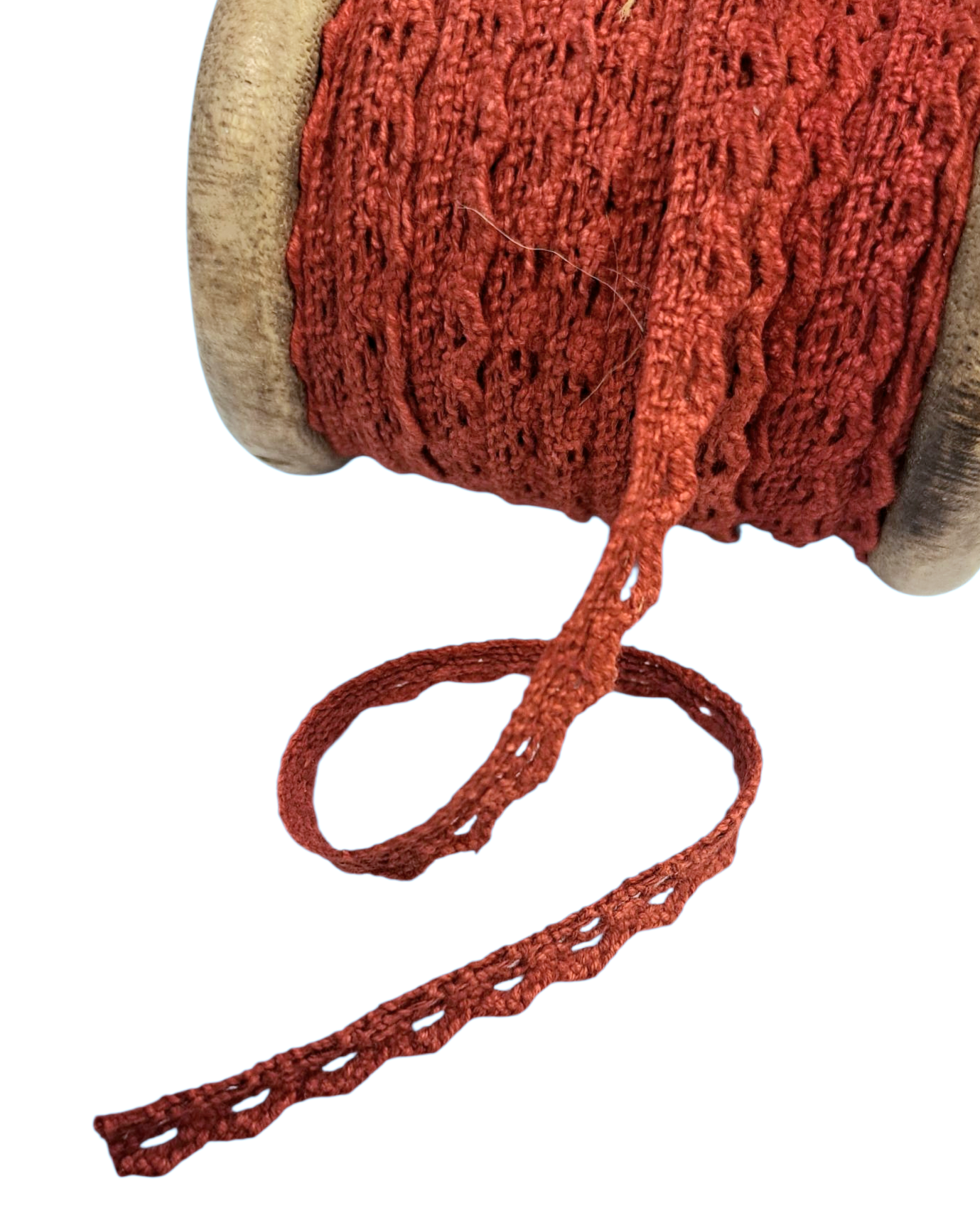 Ludvig - Crochet Lace Ribbon - Dark Red (metervis)