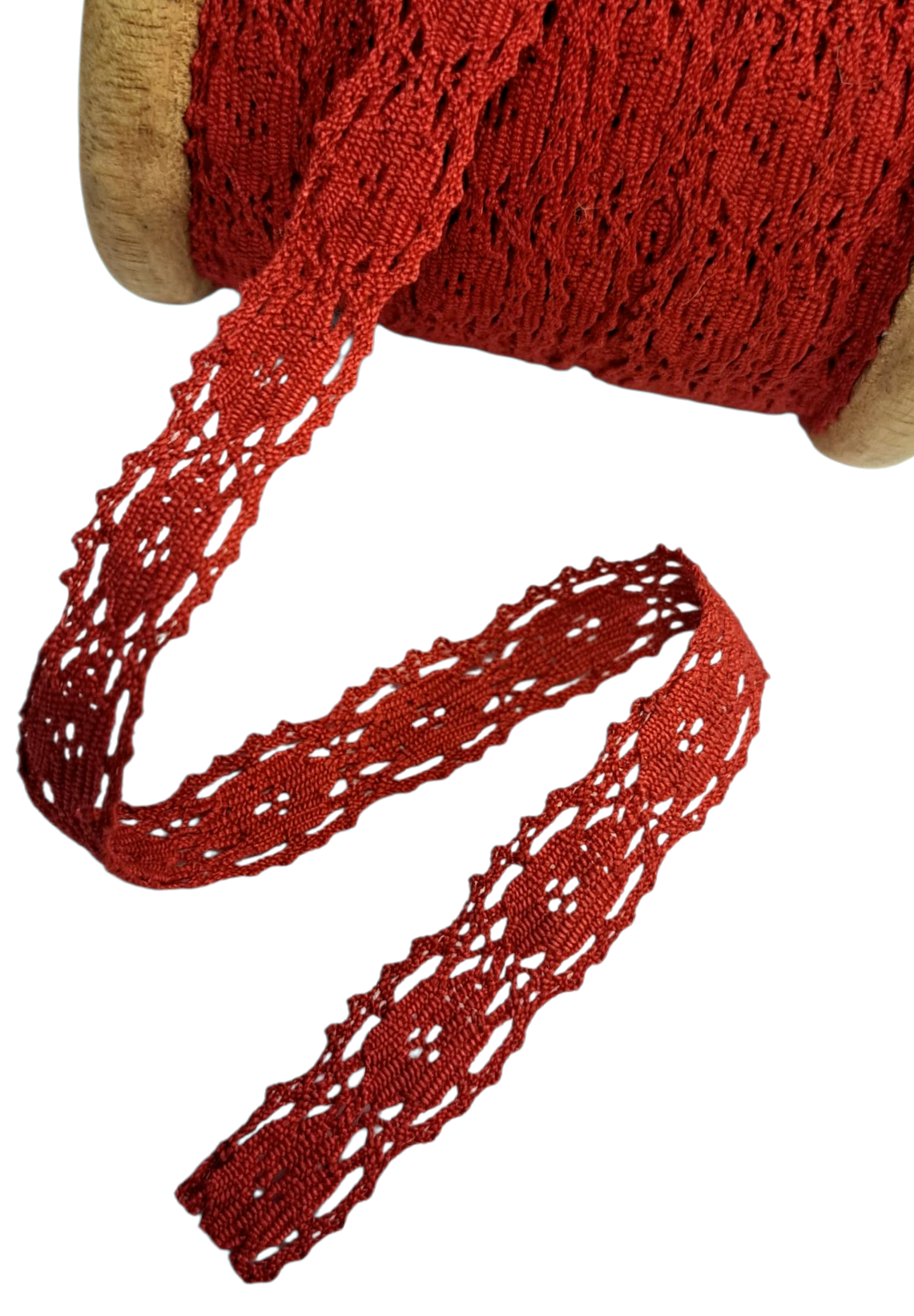 Ludvig - Crochet Double Lace Ribbon - Dark Red (metervis)