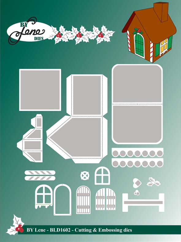 By Lene Design - Dies - Gingerbread house 3D