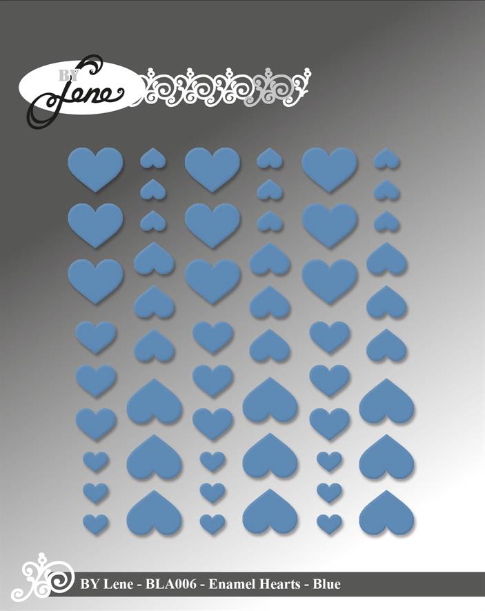 By Lene - Enamel Hearts - Blue