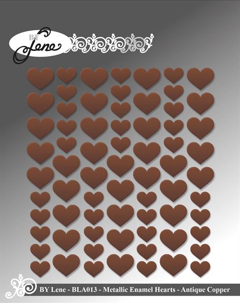 By Lene - Metallic Enamel Hearts - Antique Copper