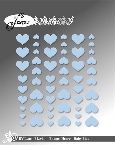 By Lene - Enamel Hearts - Baby Blue