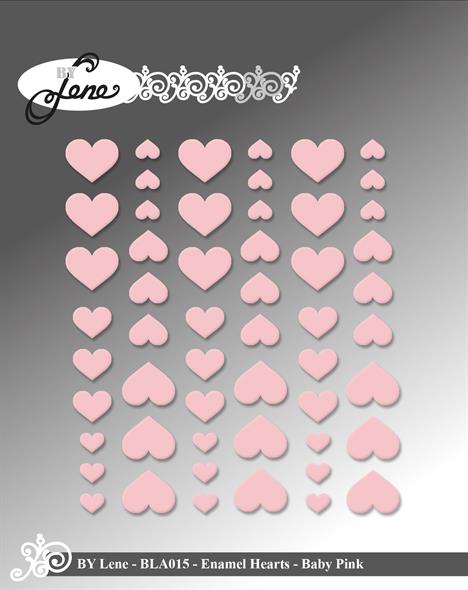 By Lene - Enamel Hearts - Baby Pink