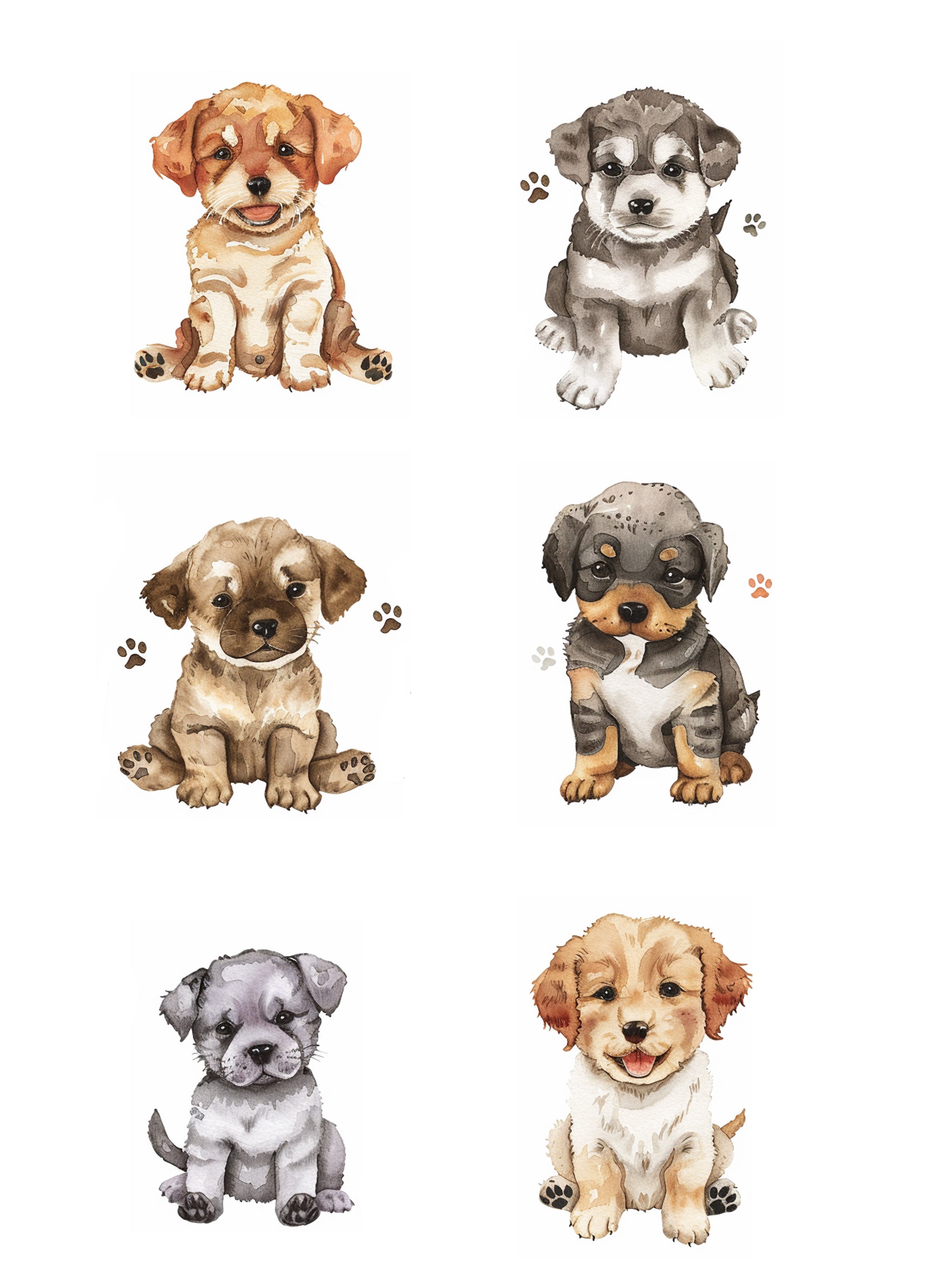 Reprint - Klippark - Puppies - A4