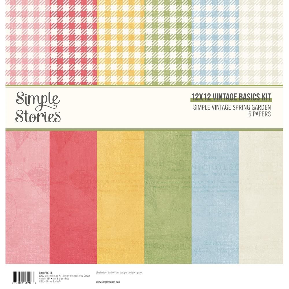 Simple Stories - Spring Garden - Basics  Paper Pack - 12 x 12"