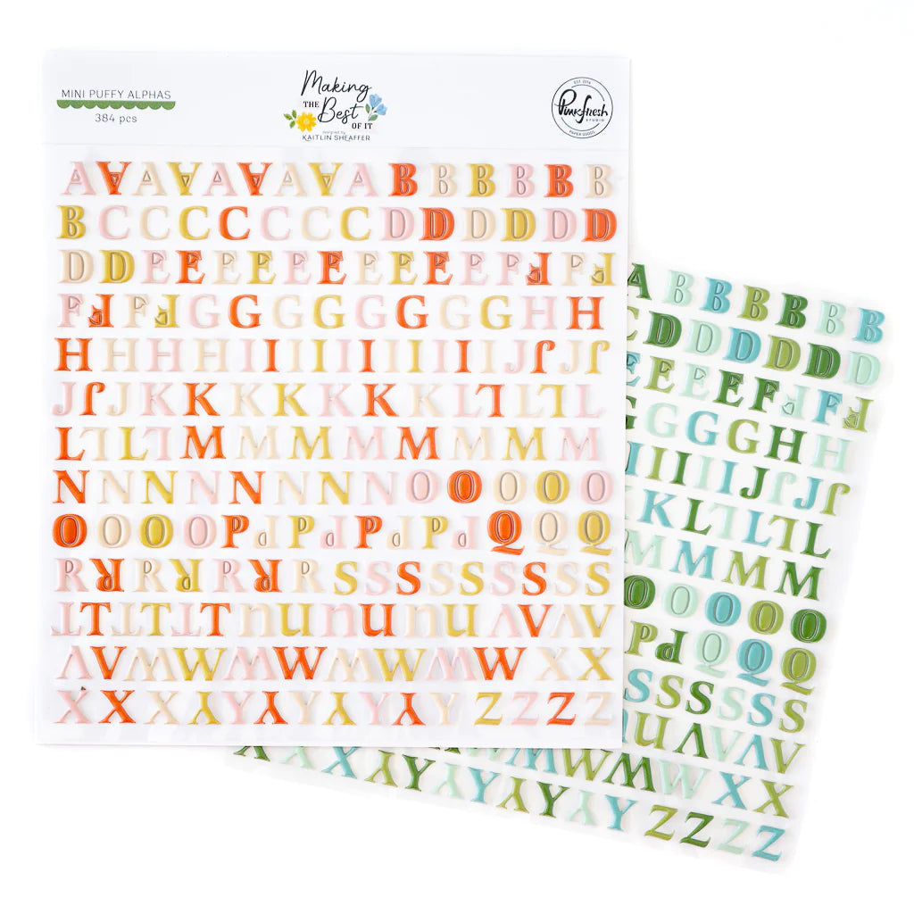 Pinkfresh Studio - Mini Alpha Stickers - Puffy - Making the best of it