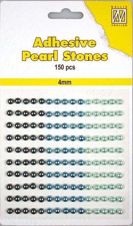Nellie Snellen pearl stones halvperler blånyanser 4 mm ASP403