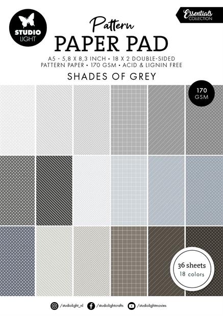 Studiolight - Paper Pad - Pattern Shades of Grey