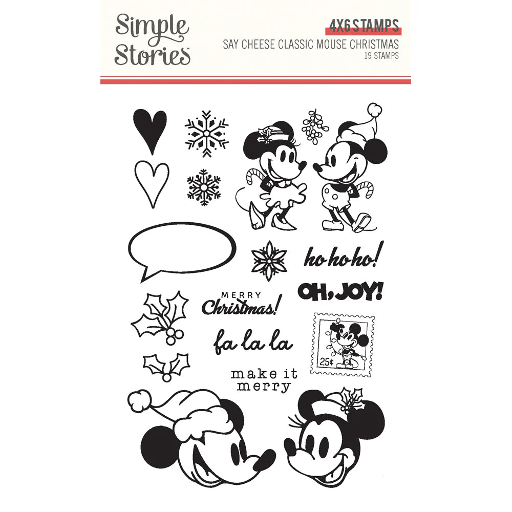 Simple Stories - Say Cheese Classic Mouse - Christmas - Clear Stamps
