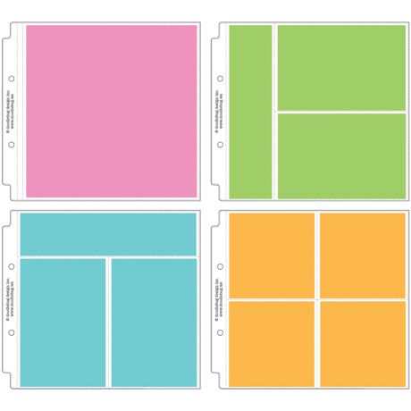 Doodlebug - Page Protectors - 3 of all 4 styles - 8x8"