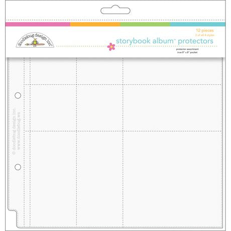 Doodlebug - Page Protectors - 3 of all 4 styles - 8x8"