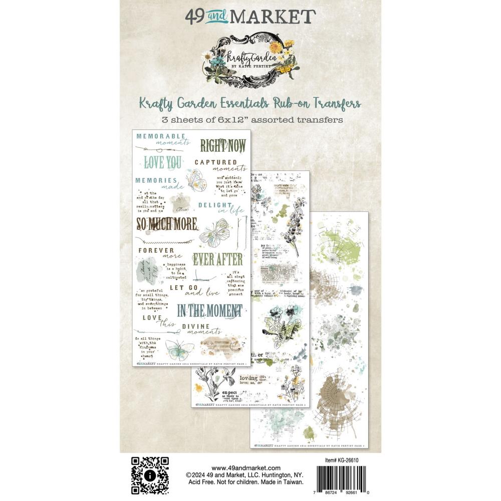 49 and Market - Krafty Garden - Rub ons - Essentials